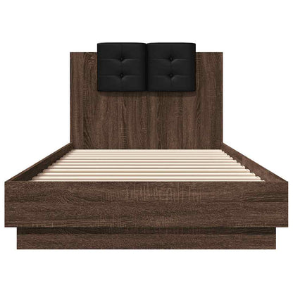 Bed Frame without Mattress Brown Oak 90x200 cm
