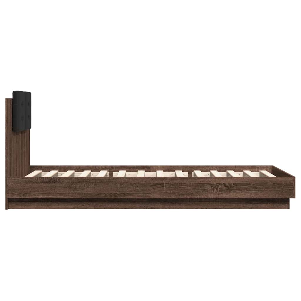 Bed Frame without Mattress Brown Oak 90x200 cm