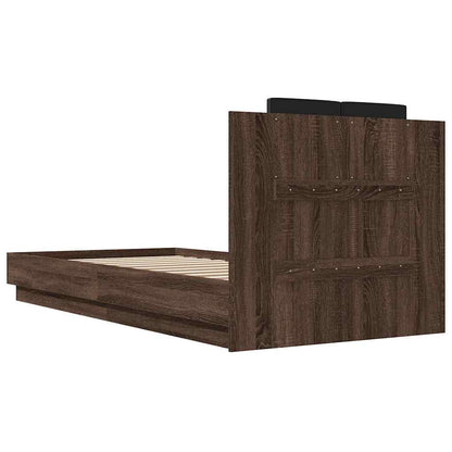 Bed Frame without Mattress Brown Oak 90x200 cm