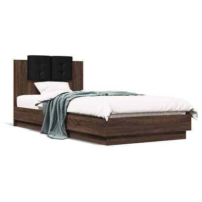 Bed Frame without Mattress Brown Oak 90x200 cm