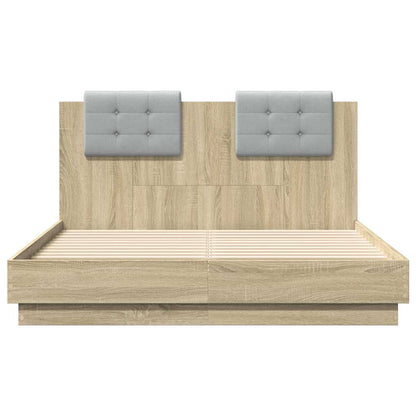 Bed Frame without Mattress Sonoma Oak 140x190 cm