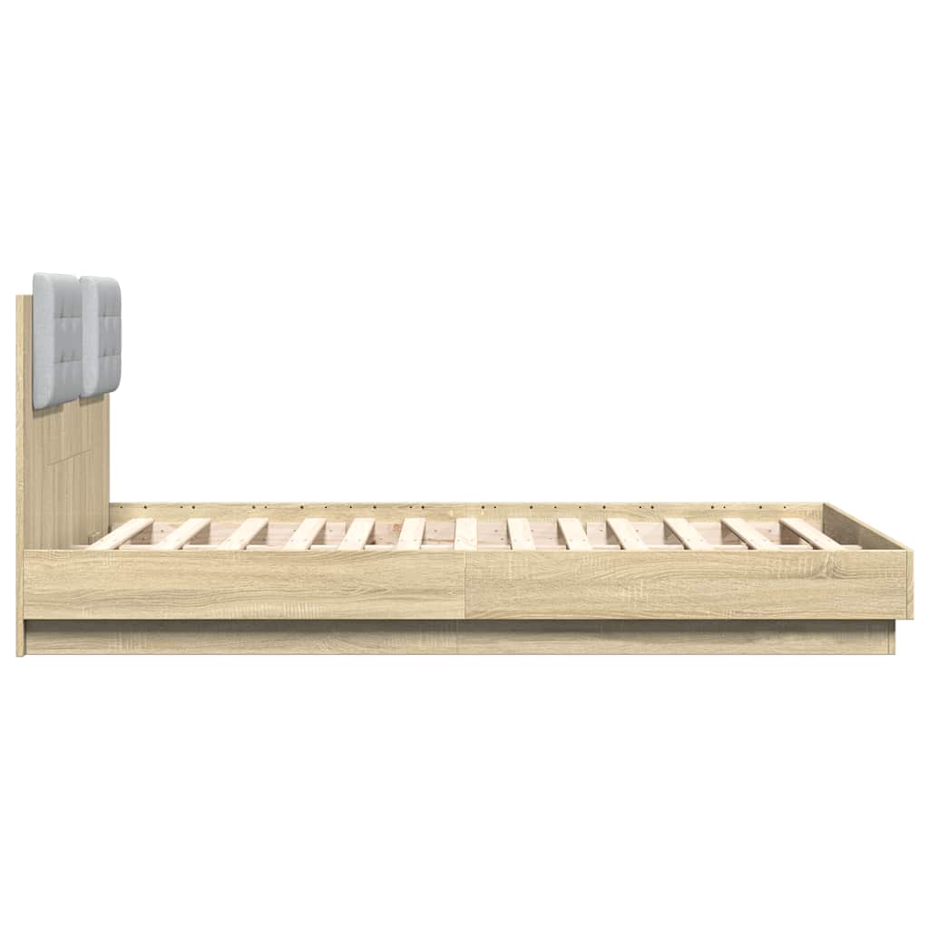 Bed Frame without Mattress Sonoma Oak 140x190 cm