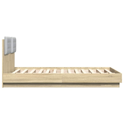 Bed Frame without Mattress Sonoma Oak 140x190 cm