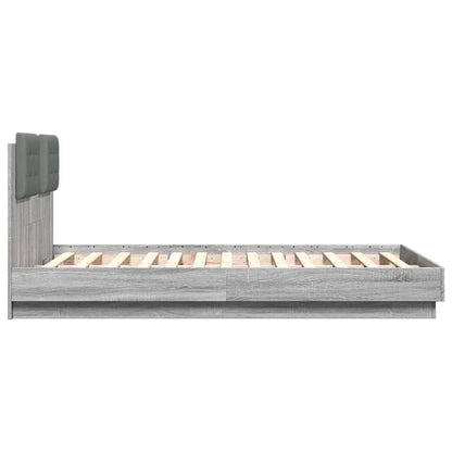 Bed Frame without Mattress Grey Sonoma 135x190 cm Double