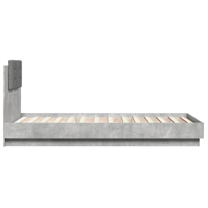 Bed Frame without Mattress Concrete Grey 90x190 cm Single