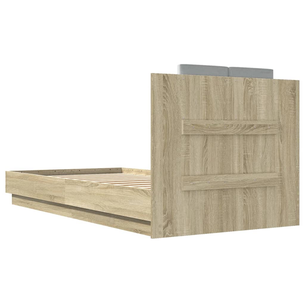 Bed Frame without Mattress Sonoma Oak 75x190 cm Small Single