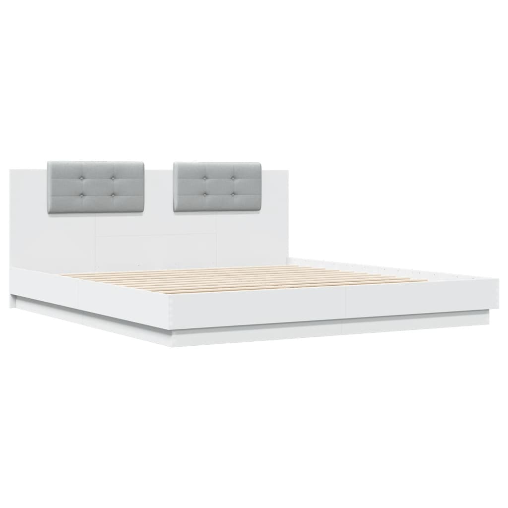 Bed Frame | White | Engineered wood | Double | USB-C | Bed Frame