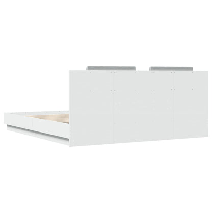 Bed Frame | White | Engineered wood | Double | USB-C | Bed Frame