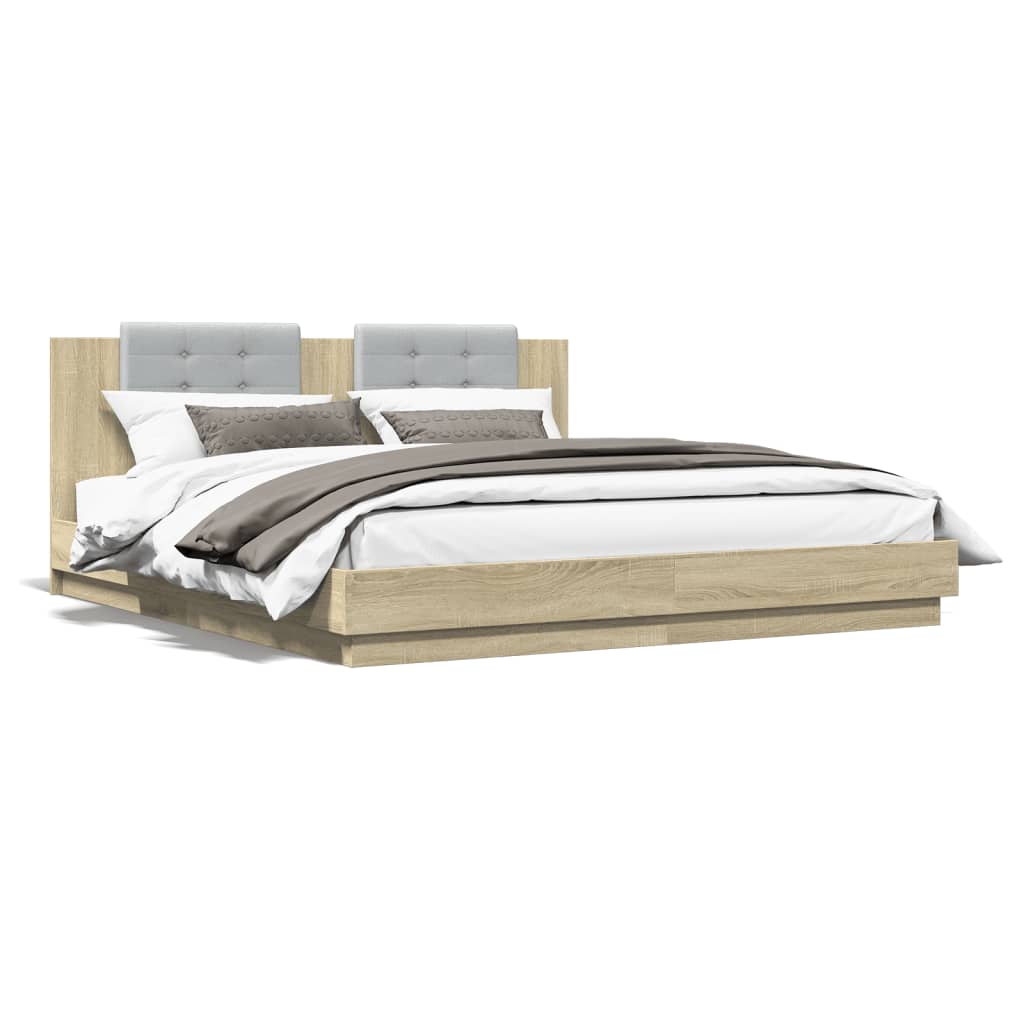 Bed Frame | Sonoma oak | Engineered wood, Plywood | Super King