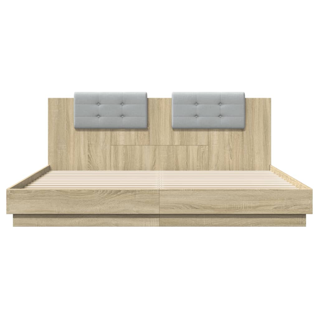 Bed Frame | Sonoma oak | Engineered wood, Plywood | Super King