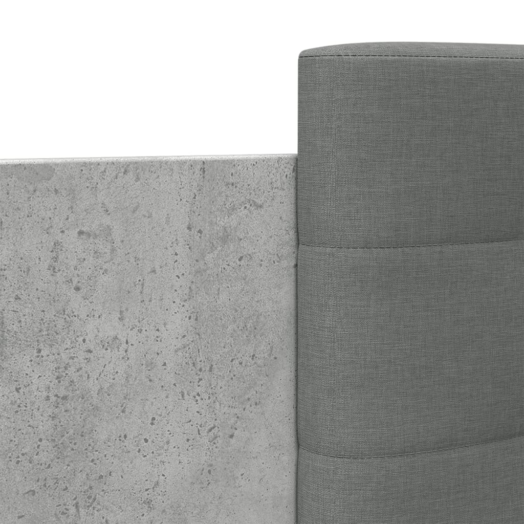 Bed Frame with LED without Mattress Concrete Grey 180x200 cm Super King