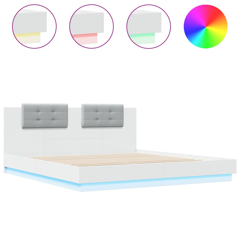 Bed Frame | White | Engineered wood, Plywood | Double | Bed Frame
