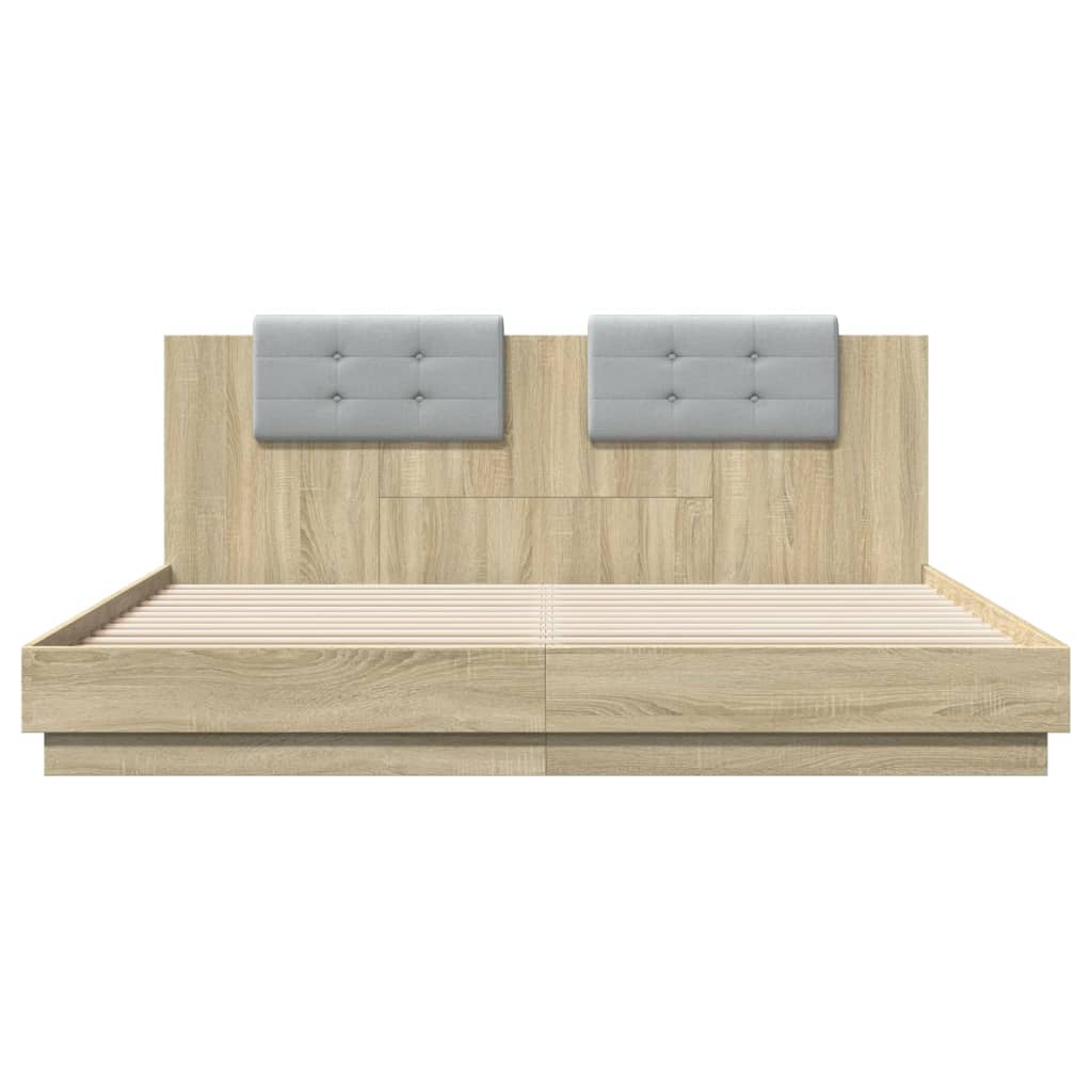 Bed Frame | Sonoma oak | Engineered wood, Plywood | Double | Bed Frame