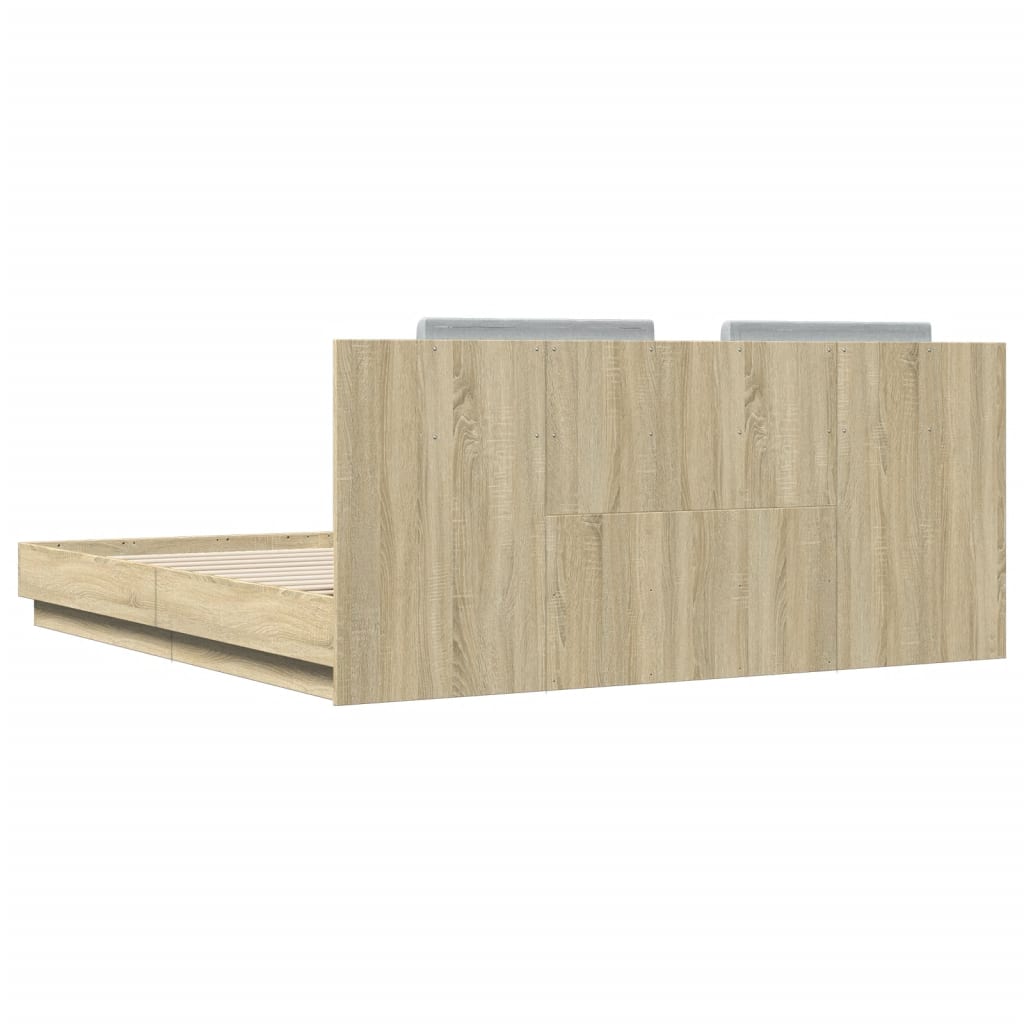 Bed Frame | Sonoma oak | Engineered wood, Plywood | Double | Bed Frame