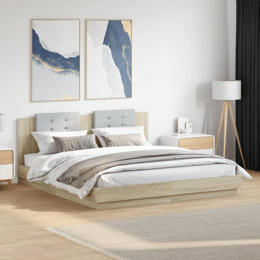 Bed Frame | Sonoma oak | Engineered wood, Plywood | Double | Bed Frame