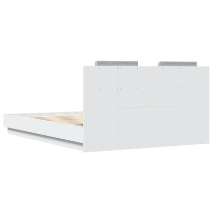 Bed Frame | White | Engineered wood, Plywood | King Size | LED Bed Frame