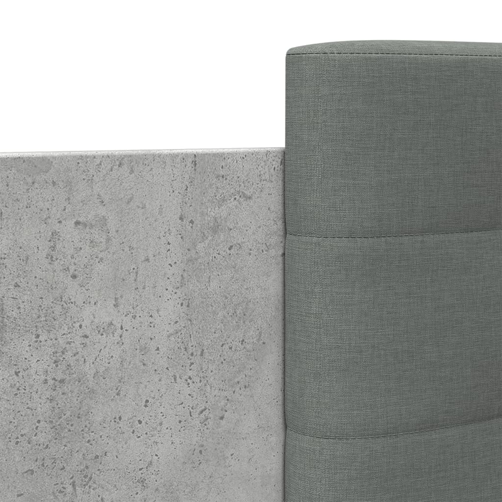 Bed Frame with LED without Mattress Concrete Grey 150x200 cm King Size