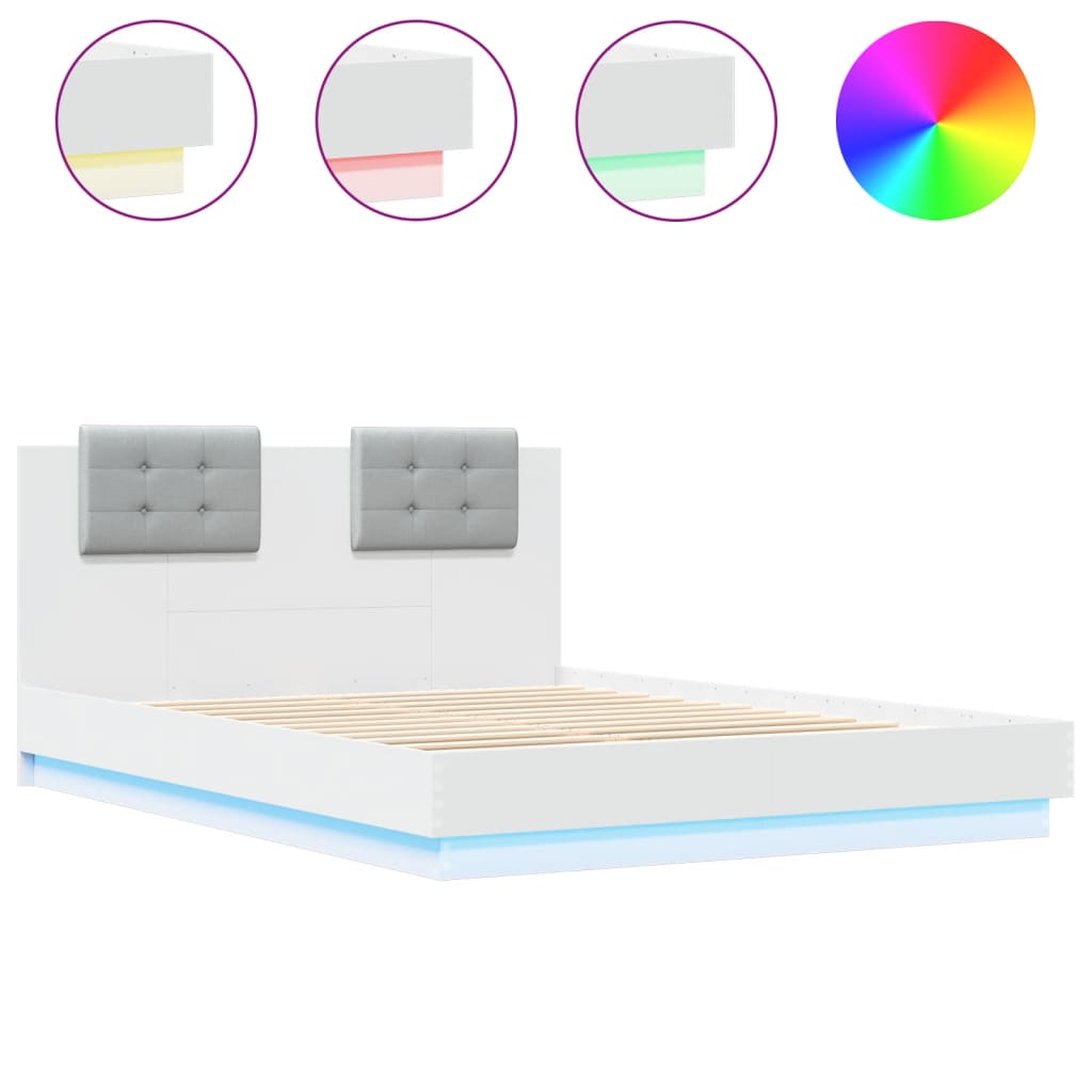 Bed Frame | White | Engineered Wood, Plywood | Double | Bed Frame