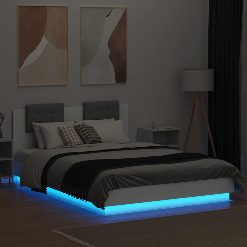 Bed Frame | White | Engineered Wood, Plywood | Double | Bed Frame