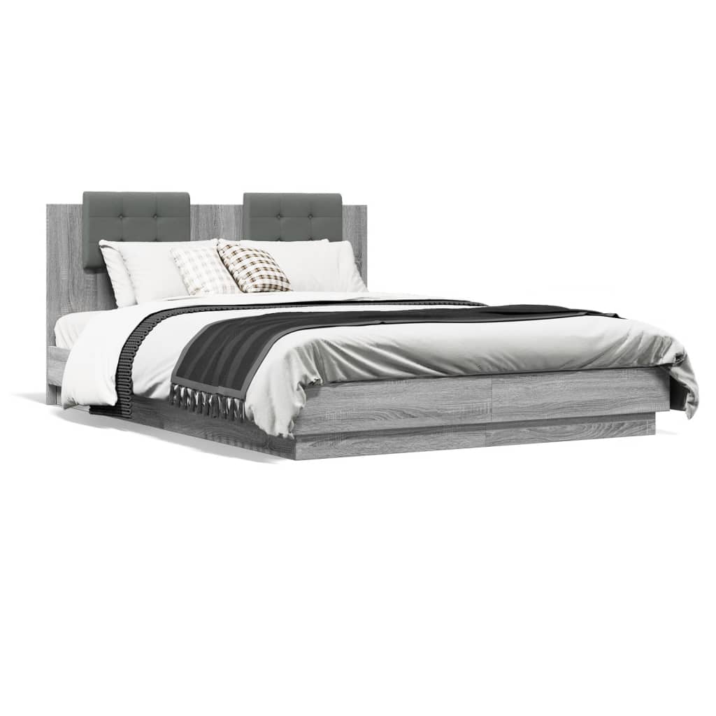 Bed Frame | Grey sonoma | Engineered wood | 120 x 200 cm | Bed Frame