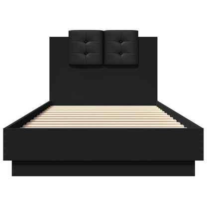 Bed Frame with LED without Mattress Black 100x200 cm