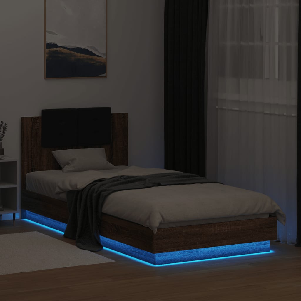Bed Frame | Brown Oak | Engineered wood | Single | Bed Frame