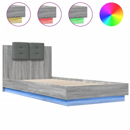 Bed Frame | Grey Sonoma | Engineered wood | 90x200 cm | Bed Frame