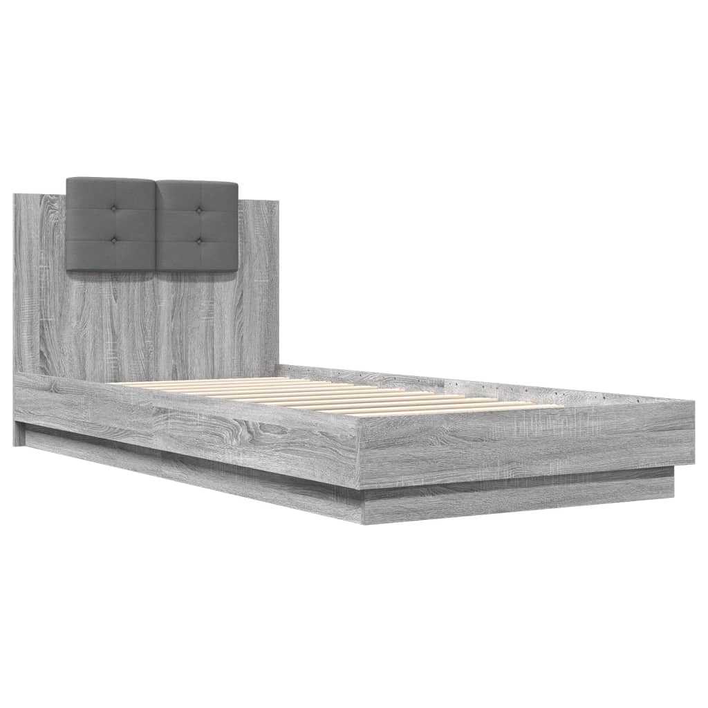 Bed Frame | Grey Sonoma | Engineered wood | 90x200 cm | Bed Frame