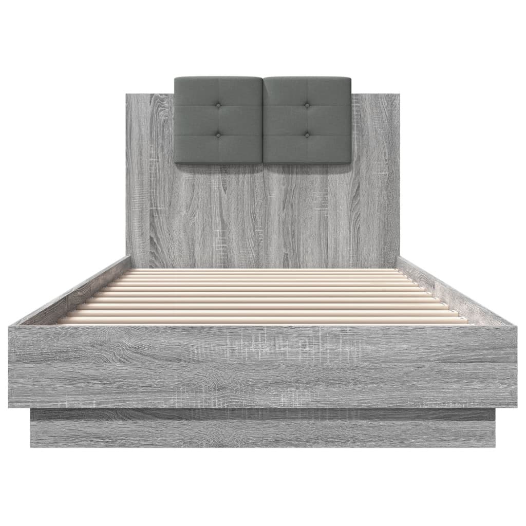 Bed Frame | Grey Sonoma | Engineered wood | 90x200 cm | Bed Frame