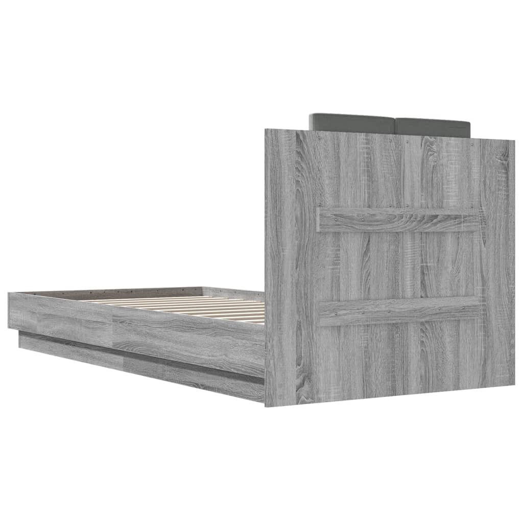 Bed Frame | Grey Sonoma | Engineered wood | 90x200 cm | Bed Frame