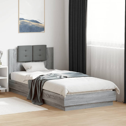 Bed Frame | Grey Sonoma | Engineered wood | 90x200 cm | Bed Frame