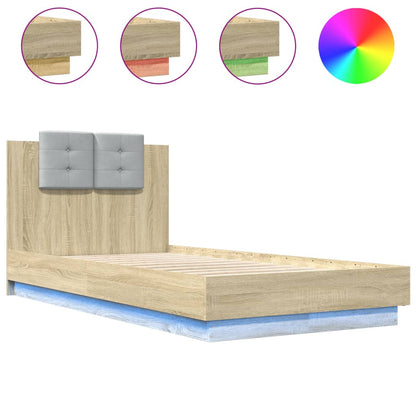 Bed Frame | Sonoma Oak | Engineered wood with plywood slats | Single