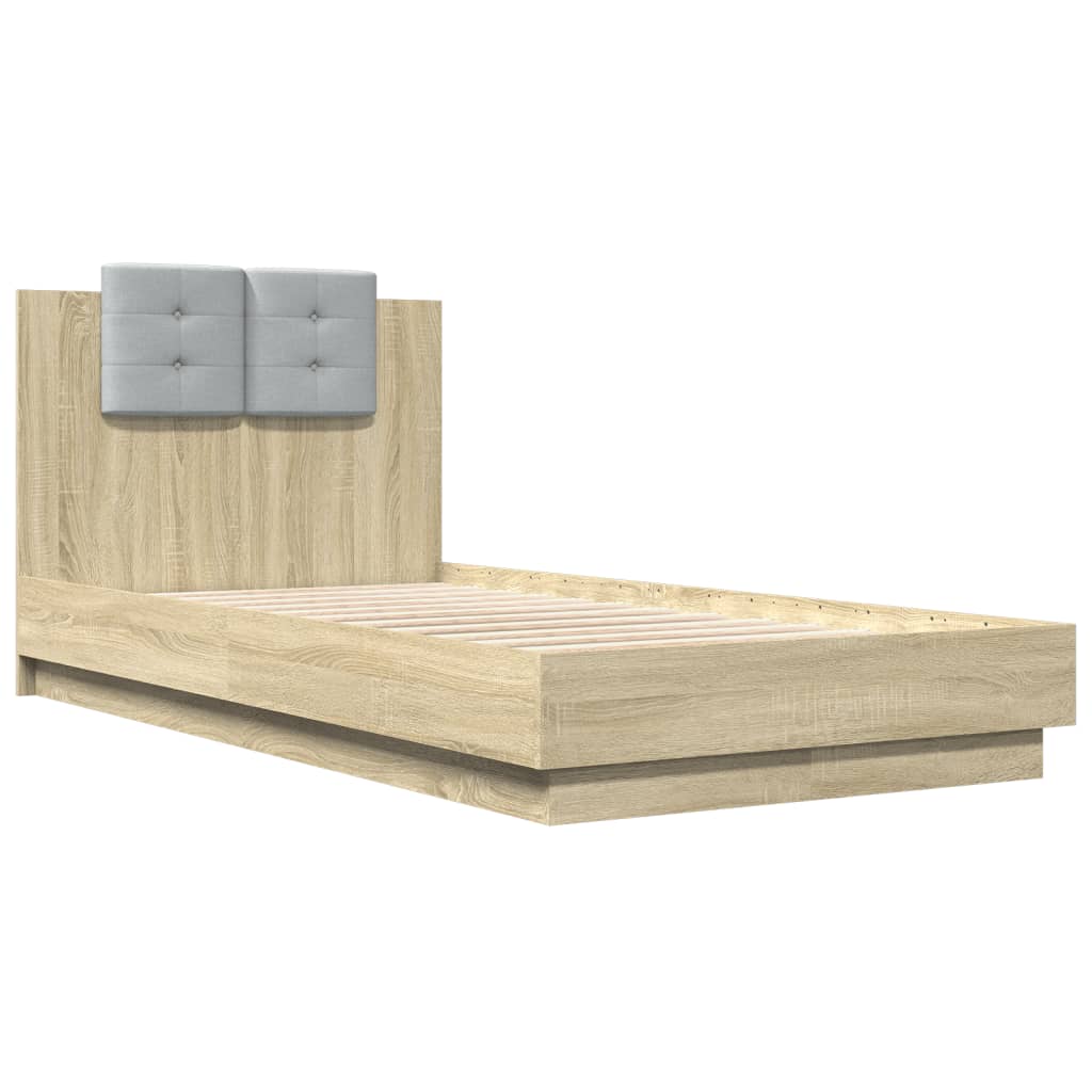 Bed Frame | Sonoma Oak | Engineered wood with plywood slats | Single