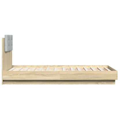 Bed Frame | Sonoma Oak | Engineered wood with plywood slats | Single