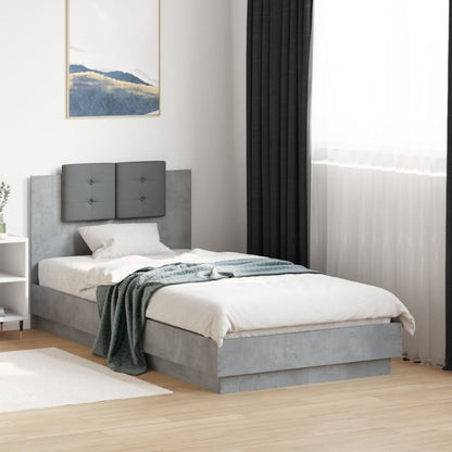Bed Frame | Concrete Grey | Engineered wood | Small Single | Bed Frame