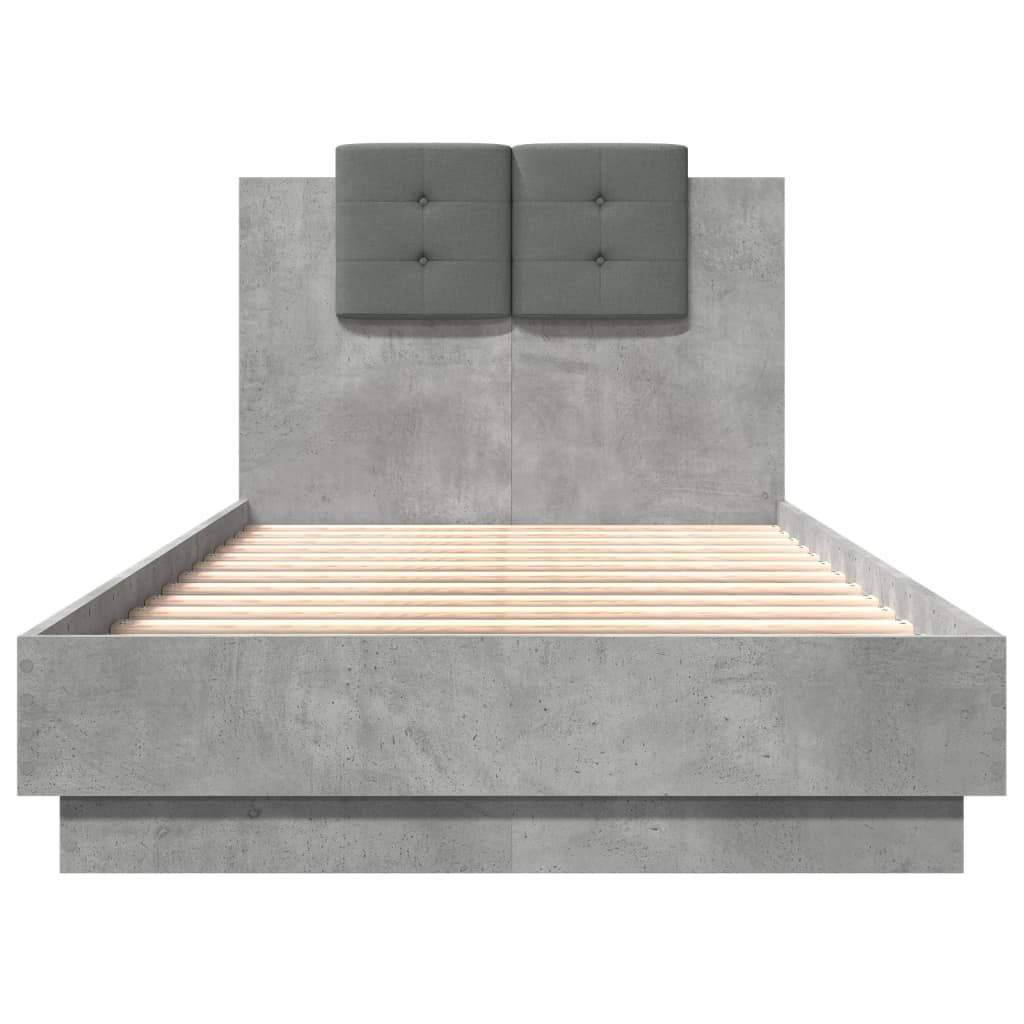 Bed Frame | Concrete Grey | Engineered wood | Small Single | Bed Frame