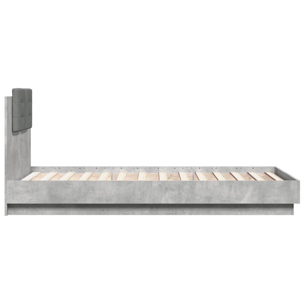 Bed Frame | Concrete Grey | Engineered wood | Small Single | Bed Frame