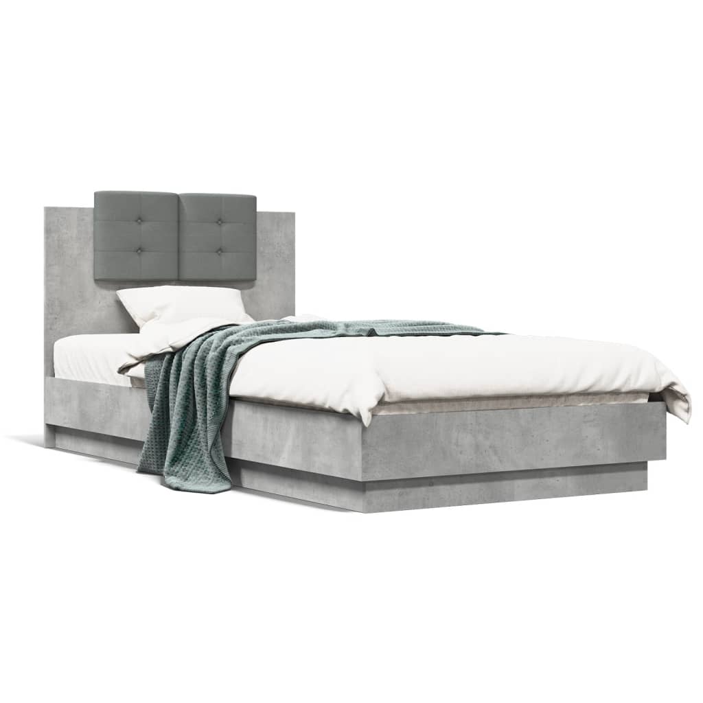 Bed Frame | Concrete Grey | Engineered wood | Small Single | Bed Frame