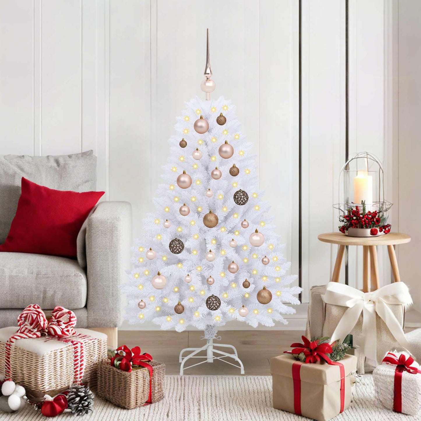 Artificial Christmas Tree White 68 x 68 x 120 cm PVC and Metal