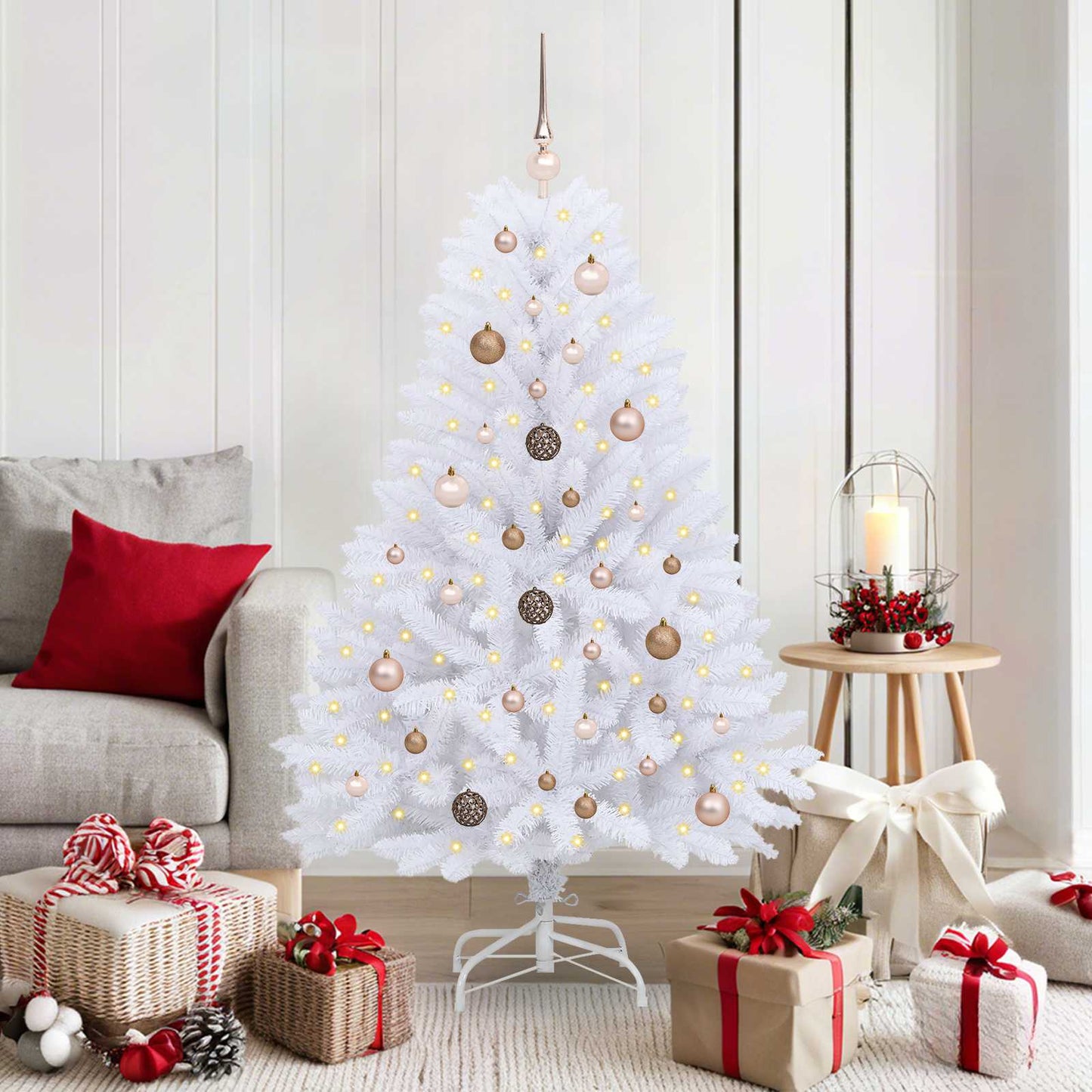 Artificial Christmas Tree White 80 x 80 x 150 cm PVC and Metal