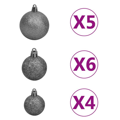 Artificial Christmas Tree 150 LEDs&Ball Set&Flocked Snow 120 cm