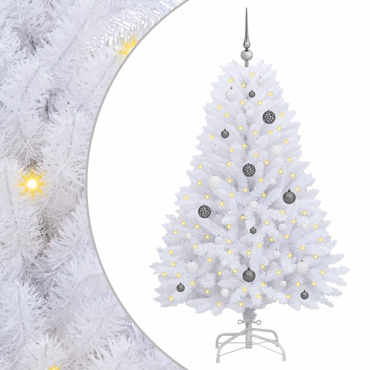 Artificial Christmas Tree 150 cm PVC and Steel White