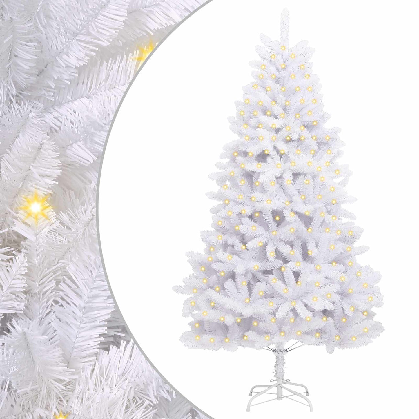 Artificial Christmas Tree White 180 cm PVC and Metal
