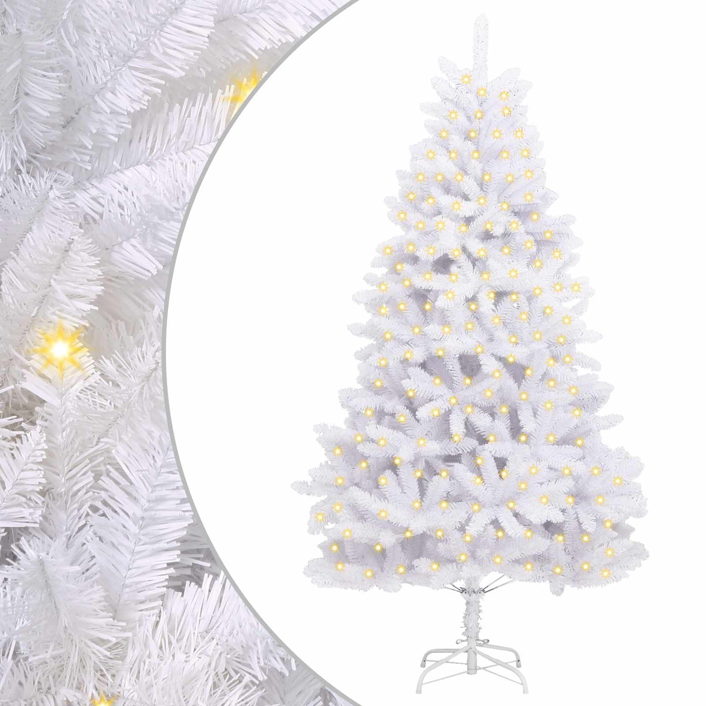 Artificial Christmas Tree White 210 cm PVC and Metal