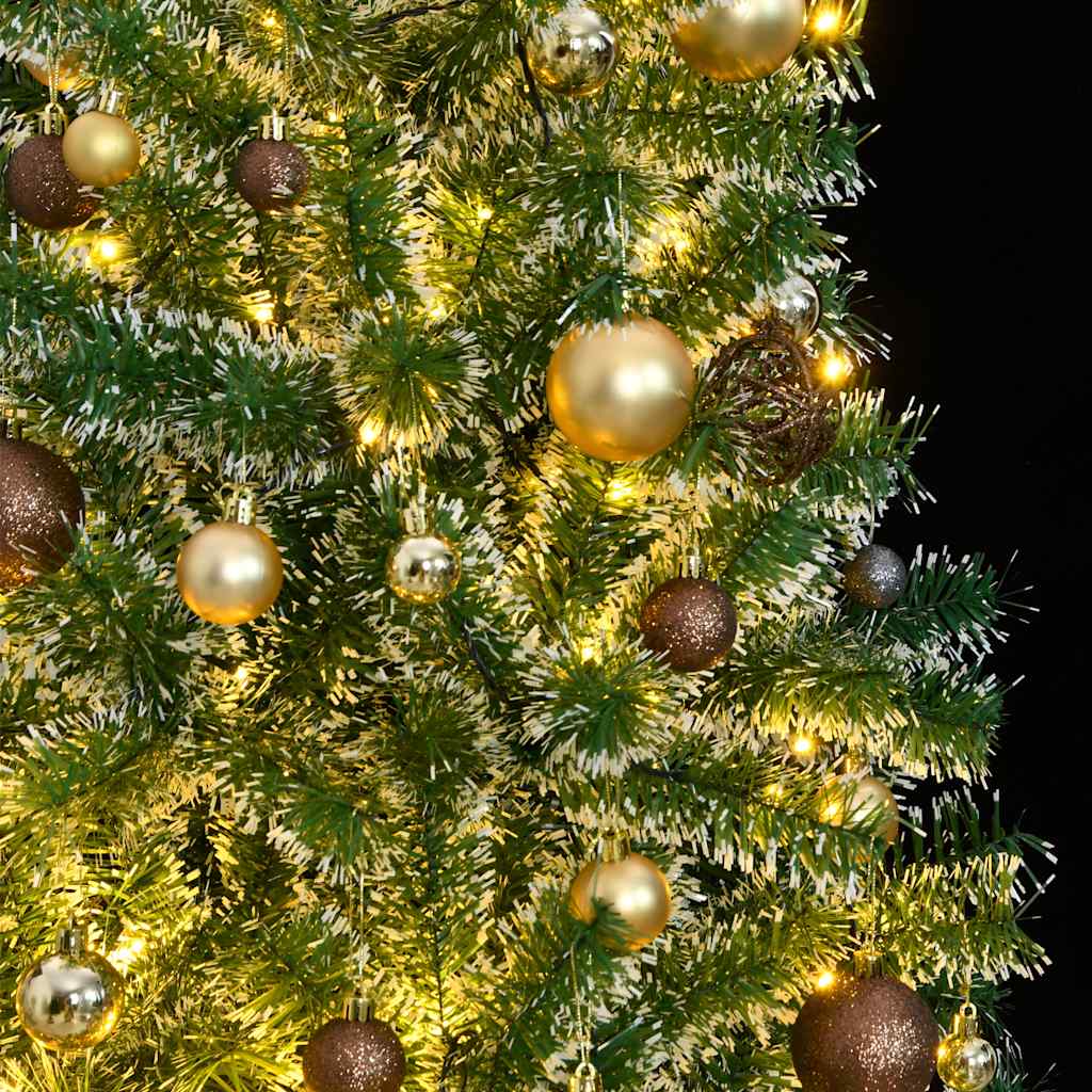 Artificial Christmas Tree 300 LEDs&Ball Set&Flocked Snow 240 cm