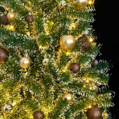 Artificial Christmas Tree 300 LEDs&Ball Set&Flocked Snow 240 cm