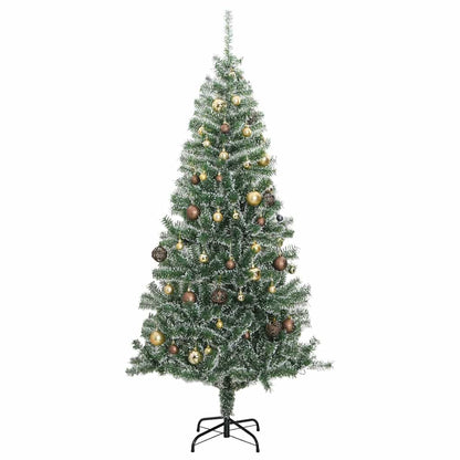 Artificial Christmas Tree 300 LEDs&Ball Set&Flocked Snow 240 cm