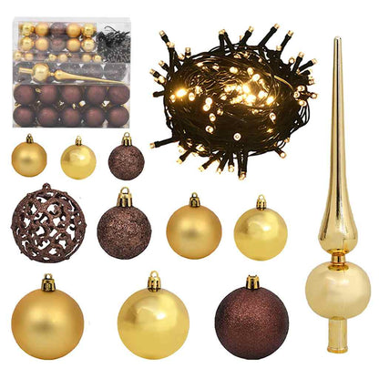 Artificial Christmas Tree 300 LEDs&Ball Set&Flocked Snow 240 cm