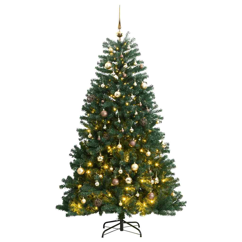 Artificial Hinged Christmas Tree 300 LEDs & Ball Set 240 cm