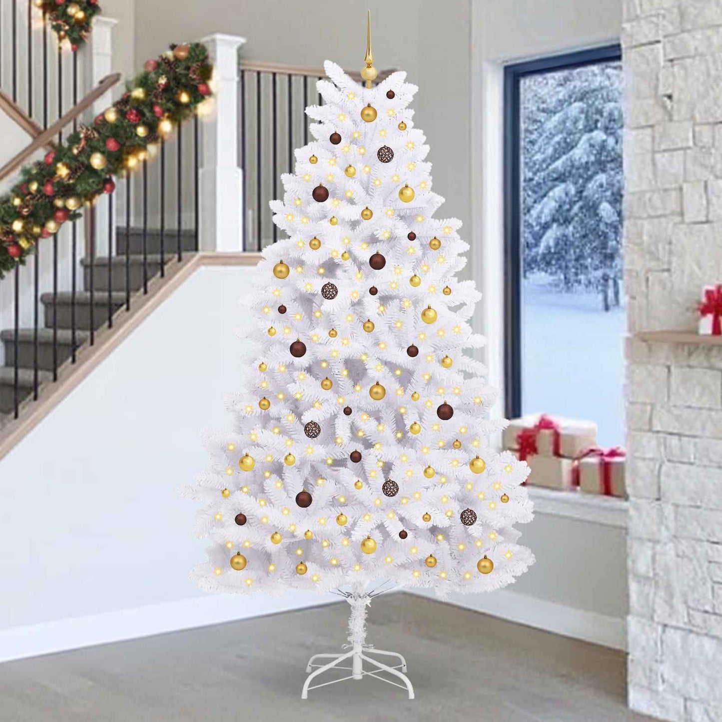 Artificial Christmas Tree White 128 x 128 x 270 cm